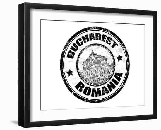 Bucharest Stamp-radubalint-Framed Art Print