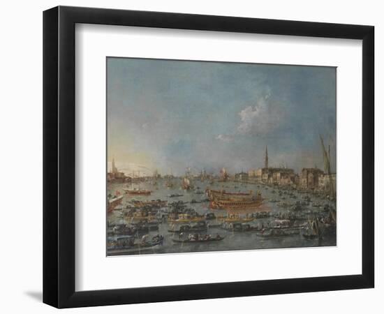 Bucintoro Festival Venice. Bacino di S. Marco w/ "Bucintoro", Doge's Barge, Ascension Day, 1780-93-Francesco Guardi-Framed Giclee Print