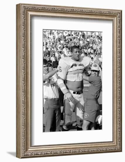 Buck Buchanan in Locker-Room, Superbowl I, Los Angeles, California, January 15, 1967-Bill Ray-Framed Photographic Print