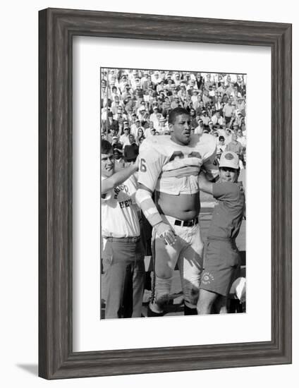 Buck Buchanan in Locker-Room, Superbowl I, Los Angeles, California, January 15, 1967-Bill Ray-Framed Photographic Print