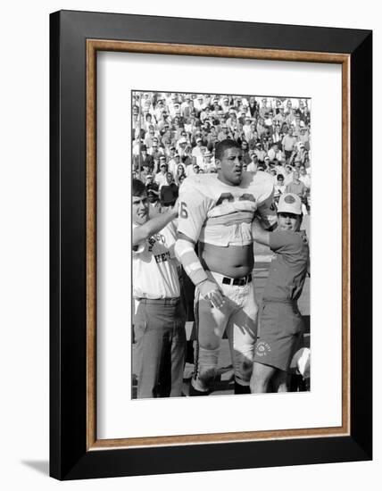 Buck Buchanan in Locker-Room, Superbowl I, Los Angeles, California, January 15, 1967-Bill Ray-Framed Photographic Print