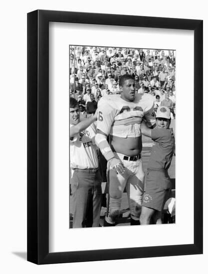 Buck Buchanan in Locker-Room, Superbowl I, Los Angeles, California, January 15, 1967-Bill Ray-Framed Photographic Print