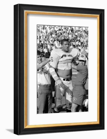 Buck Buchanan in Locker-Room, Superbowl I, Los Angeles, California, January 15, 1967-Bill Ray-Framed Photographic Print