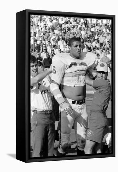 Buck Buchanan in Locker-Room, Superbowl I, Los Angeles, California, January 15, 1967-Bill Ray-Framed Premier Image Canvas