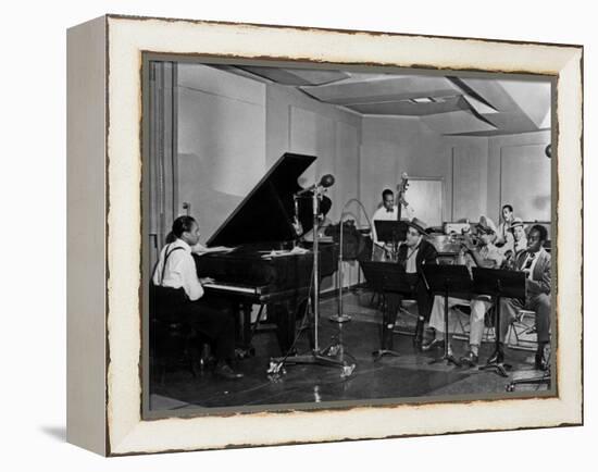 Buck Clayton, Charlie Parker, Dexter Gordon, Charles Thompson, Danny Barker, Jimmy Butts, JC Heard-null-Framed Stretched Canvas