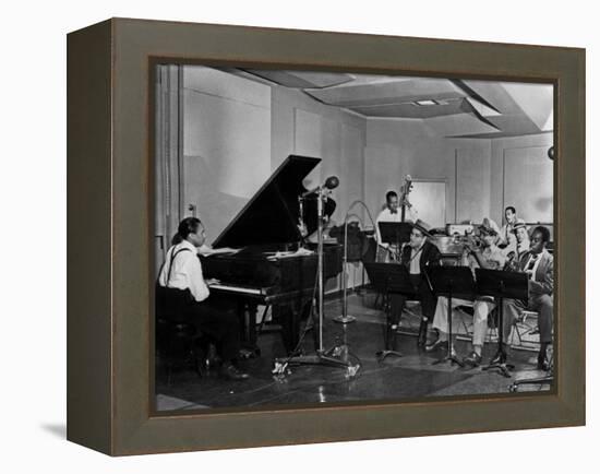 Buck Clayton, Charlie Parker, Dexter Gordon, Charles Thompson, Danny Barker, Jimmy Butts, JC Heard-null-Framed Stretched Canvas