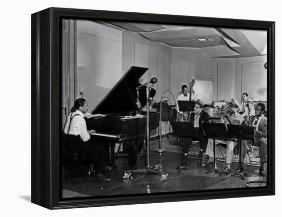 Buck Clayton, Charlie Parker, Dexter Gordon, Charles Thompson, Danny Barker, Jimmy Butts, JC Heard-null-Framed Stretched Canvas