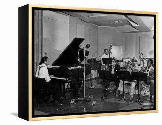 Buck Clayton, Charlie Parker, Dexter Gordon, Charles Thompson, Danny Barker, Jimmy Butts, JC Heard-null-Framed Stretched Canvas