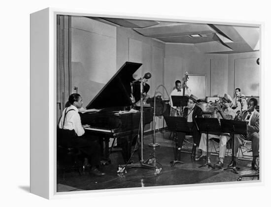 Buck Clayton, Charlie Parker, Dexter Gordon, Charles Thompson, Danny Barker, Jimmy Butts, JC Heard-null-Framed Stretched Canvas