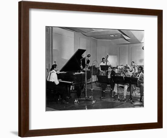 Buck Clayton, Charlie Parker, Dexter Gordon, Charles Thompson, Danny Barker, Jimmy Butts, JC Heard-null-Framed Photo