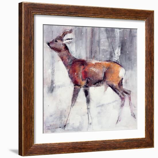 Buck in the Snow, 2000-Mark Adlington-Framed Giclee Print