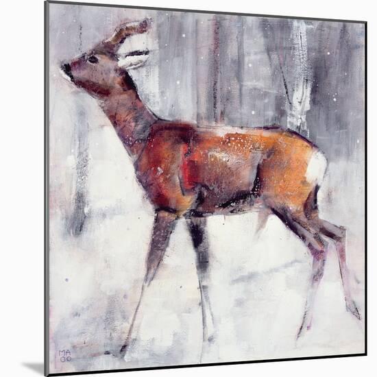 Buck in the Snow, 2000-Mark Adlington-Mounted Giclee Print