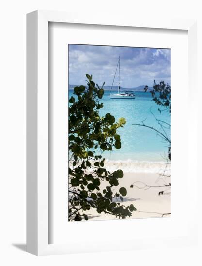 Buck Island, Saint Croix, Us Virgin Islands. Sailboat-Janet Muir-Framed Photographic Print