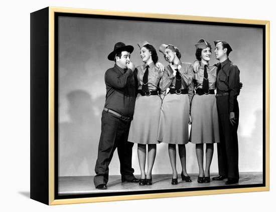 Buck Privates, Lou Costello, Maxine Andrews, Patty Andrews, Laverne Andrews, 1941-null-Framed Stretched Canvas