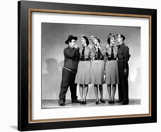 Buck Privates, Lou Costello, Maxine Andrews, Patty Andrews, Laverne Andrews, 1941-null-Framed Photo