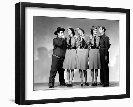 Buck Privates, Lou Costello, Maxine Andrews, Patty Andrews, Laverne Andrews, 1941-null-Framed Photo