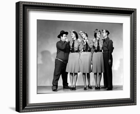 Buck Privates, Lou Costello, Maxine Andrews, Patty Andrews, Laverne Andrews, 1941-null-Framed Photo