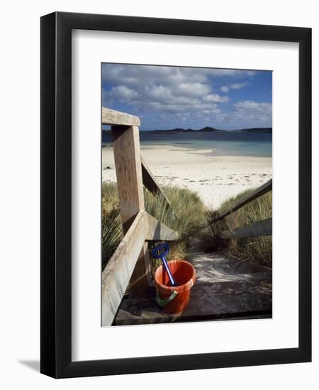 Bucket and Spade on the Steps Leading to the Beach Near Blockhouse Point, Tresco-Fergus Kennedy-Framed Photographic Print