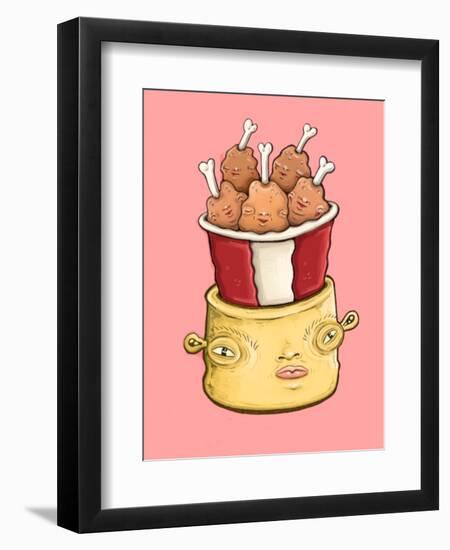 Bucket of Chickens-Danielle O'Malley-Framed Art Print