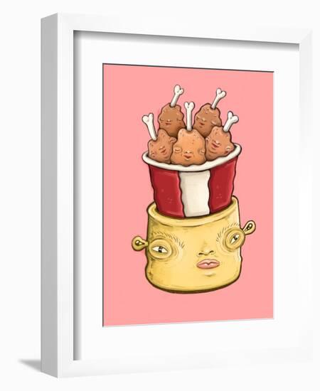 Bucket of Chickens-Danielle O'Malley-Framed Art Print