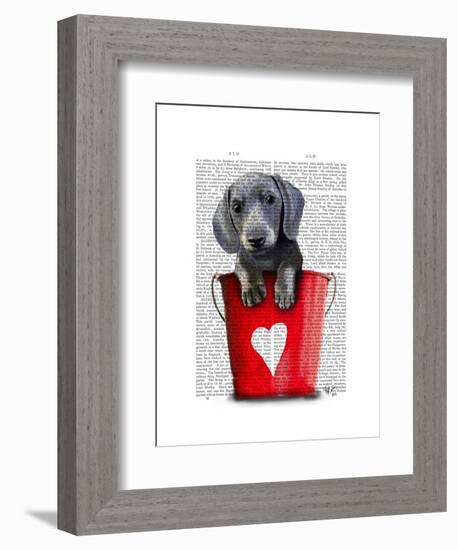 Buckets of Love Dachshund Puppy-Fab Funky-Framed Art Print