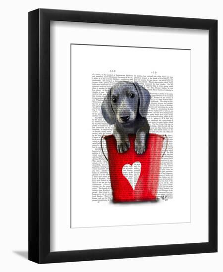 Buckets of Love Dachshund Puppy-Fab Funky-Framed Art Print