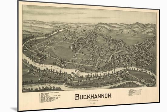 Buckhannon, West Virginia - Panoramic Map-Lantern Press-Mounted Art Print