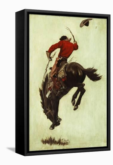 Bucking Bronco, 1903 (Oil on Canvas Laid down on Masonite)-Newell Convers Wyeth-Framed Premier Image Canvas