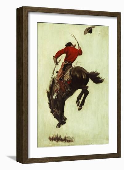 Bucking Bronco, 1903 (Oil on Canvas Laid down on Masonite)-Newell Convers Wyeth-Framed Giclee Print