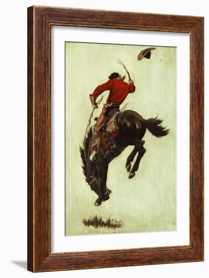 Bucking Bronco, 1903 (Oil on Canvas Laid down on Masonite)-Newell Convers Wyeth-Framed Giclee Print