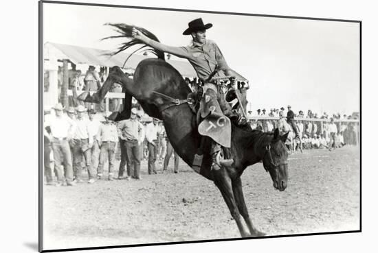 Bucking Bronco Photo-null-Mounted Art Print