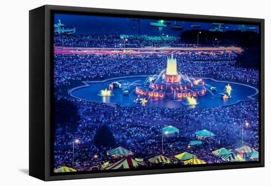 Buckingham Fountain at dusk, Chicago, Cook County, Illinois, USA-null-Framed Premier Image Canvas