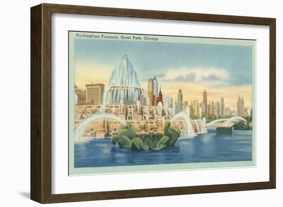 Buckingham Fountain, Grant Park, Chicago, Illinois-null-Framed Art Print