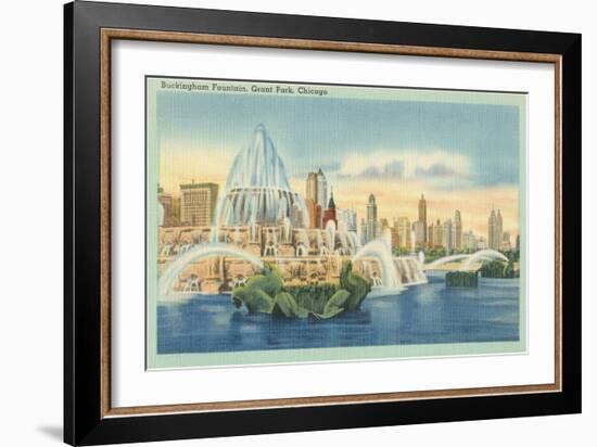 Buckingham Fountain, Grant Park, Chicago, Illinois-null-Framed Art Print