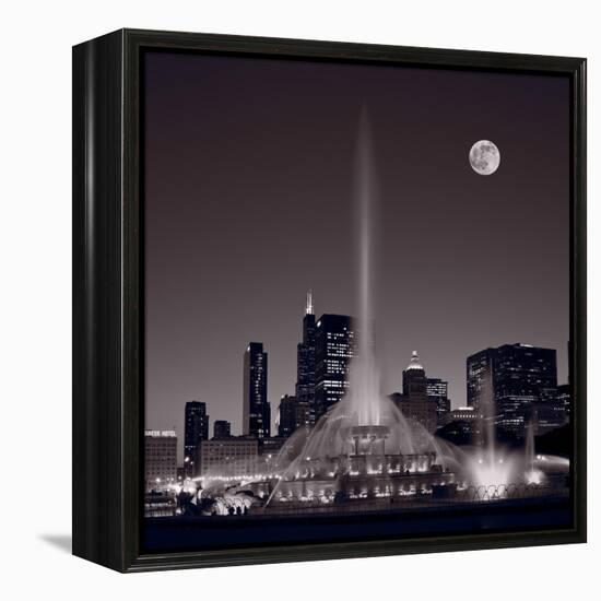 Buckingham Fountain Nightlight Chicago BW-Steve Gadomski-Framed Premier Image Canvas