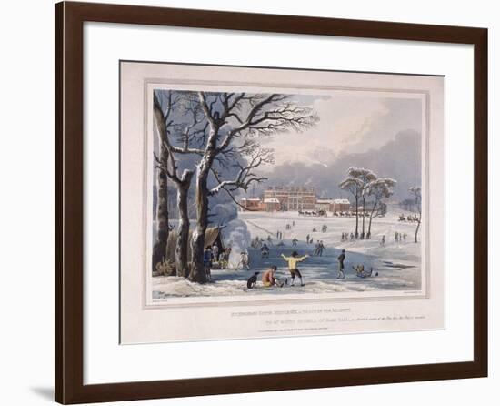 Buckingham House and St James's Park in the Winter, London, 1817-Robert Havell the Younger-Framed Giclee Print