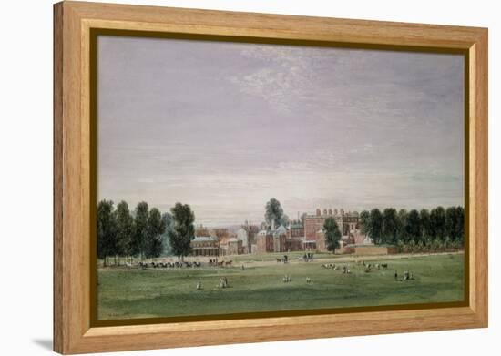 Buckingham House from the Green Park, 1825 (W/C & Scratching out on Paper)-David Cox-Framed Premier Image Canvas