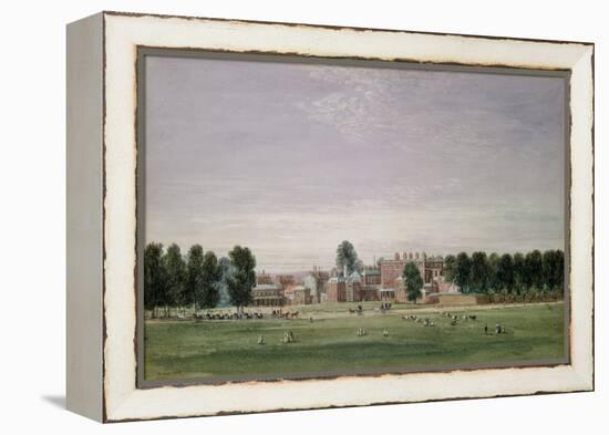 Buckingham House from the Green Park, 1825 (W/C & Scratching out on Paper)-David Cox-Framed Premier Image Canvas