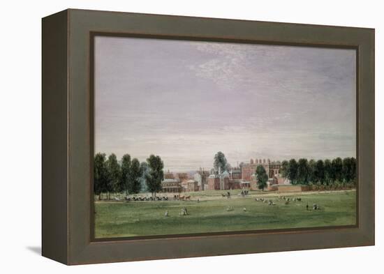 Buckingham House from the Green Park, 1825 (W/C & Scratching out on Paper)-David Cox-Framed Premier Image Canvas