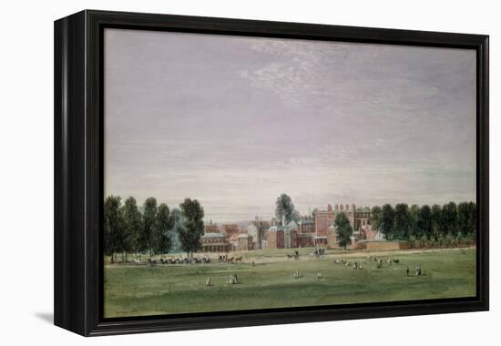 Buckingham House from the Green Park, 1825 (W/C & Scratching out on Paper)-David Cox-Framed Premier Image Canvas