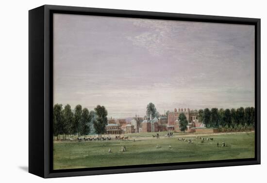 Buckingham House from the Green Park, 1825 (W/C & Scratching out on Paper)-David Cox-Framed Premier Image Canvas