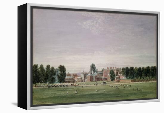 Buckingham House from the Green Park, 1825 (W/C & Scratching out on Paper)-David Cox-Framed Premier Image Canvas