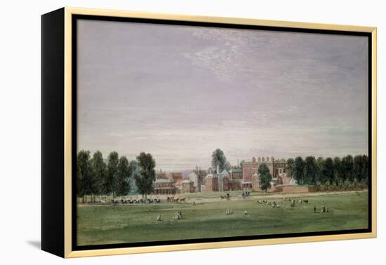 Buckingham House from the Green Park, 1825 (W/C & Scratching out on Paper)-David Cox-Framed Premier Image Canvas