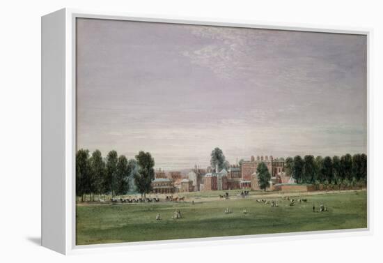 Buckingham House from the Green Park, 1825 (W/C & Scratching out on Paper)-David Cox-Framed Premier Image Canvas