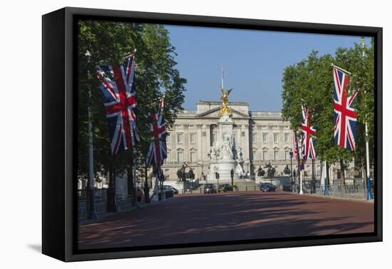 Buckingham Palace Down the Mall with Union Jack Flags, London, England, United Kingdom, Europe-James Emmerson-Framed Premier Image Canvas