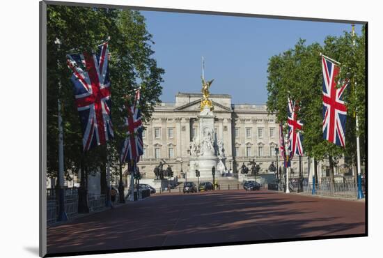 Buckingham Palace Down the Mall with Union Jack Flags, London, England, United Kingdom, Europe-James Emmerson-Mounted Photographic Print