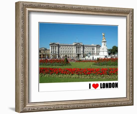 Buckingham Palace, I Love London-null-Framed Art Print