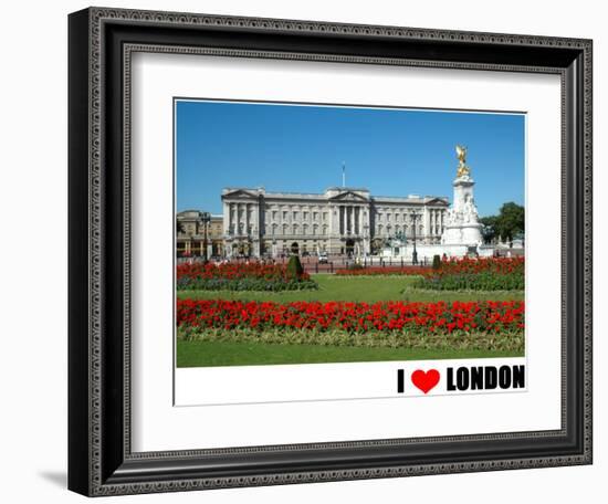 Buckingham Palace, I Love London-null-Framed Art Print