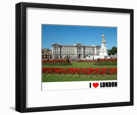 Buckingham Palace, I Love London-null-Framed Art Print