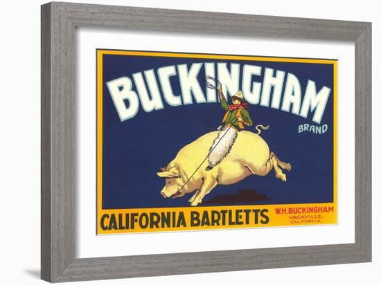Buckingham Pear Label-null-Framed Art Print